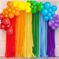 【Affordable variety of balloons】6สี4.5เซนติเมตร X 23เมตรเครปกระดาษสายรุ้งสุขสันต์วันเกิดพรรคบอลลูนน้ำยางแต่งงานเด็กสาวเด็กอาบน้ำพรรคลูกโป่งตกแต่ง