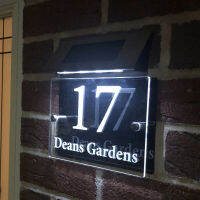 Customized Door Sign Numbers House Sign Plaques Solar Light Door Acrylic Aluminum Backplane