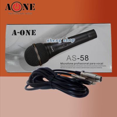 MICROPHONE A-ONEไมค์สาย ไมโครโฟน รุ่น AS-58 ยี่ห้อ A-ONE พร้อมสาย 3.5 เมตร เสียงดี เป็นที่นิยม สินค้าพร้อมส่ง