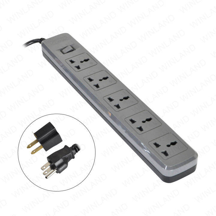 Royu Power Extension Cord Overload and Surge Protected 5 Outlets w/ One