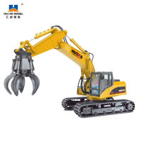 รถก่อสร้างบังคับ รถคีบลูกบอล รถคีบหิน Huina 1571 Rc Excavator Full Metal 1:14 Alloy Engineering Truck