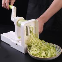 Folding Spiralizer Vegetable Slicer With 4 Rotating Blades Hand Crank Pasta Spaghetti Noodles Maker Kitchen Accessories Gadgets