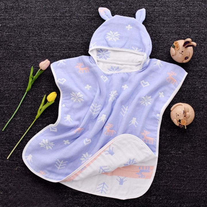 60x60cm-baby-bath-towel-6-layers-cotton-gauze-hooded-kids-cape-poncho-cartoon-printed-breathable-ultra-absorbent-infant-up