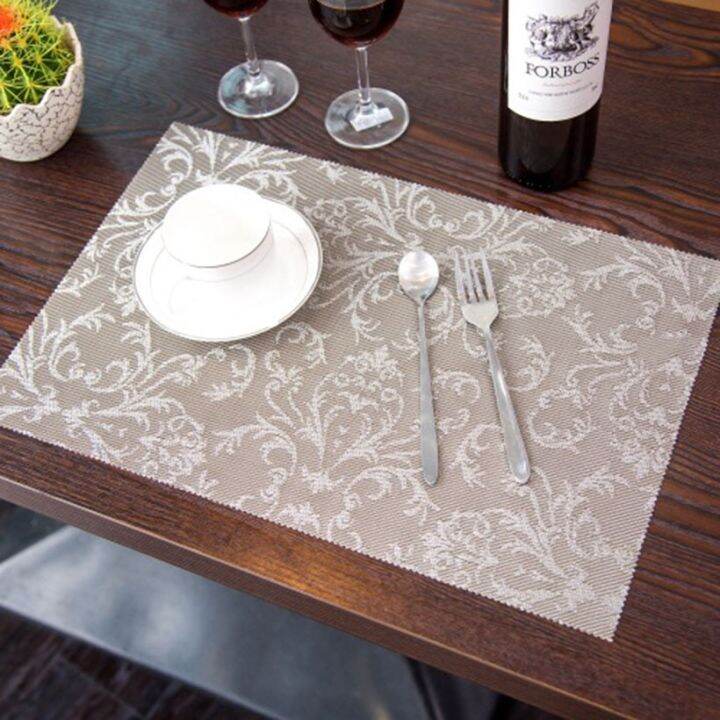 4pcs-set-placemat-fashion-pvc-square-dining-table-placemats-coasters-waterproof-table-cloth-pad-slip-resistant-pad