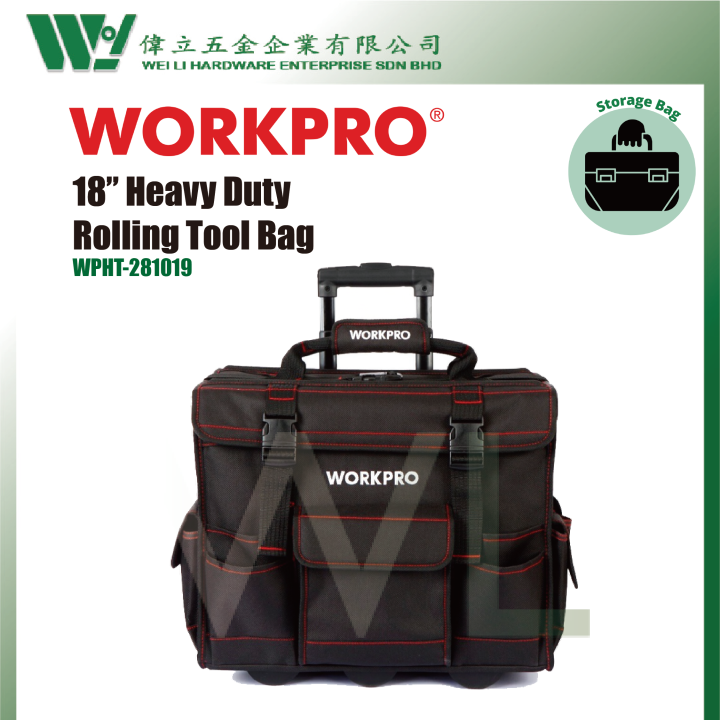 Workpro 18 Heavy Duty Rolling Tool Bag Wp281019 Rolling Tool Box