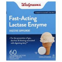 Walgreens Lactaid Fast Act Lactose Relief Chewables Vanilla 60 tabs lactase