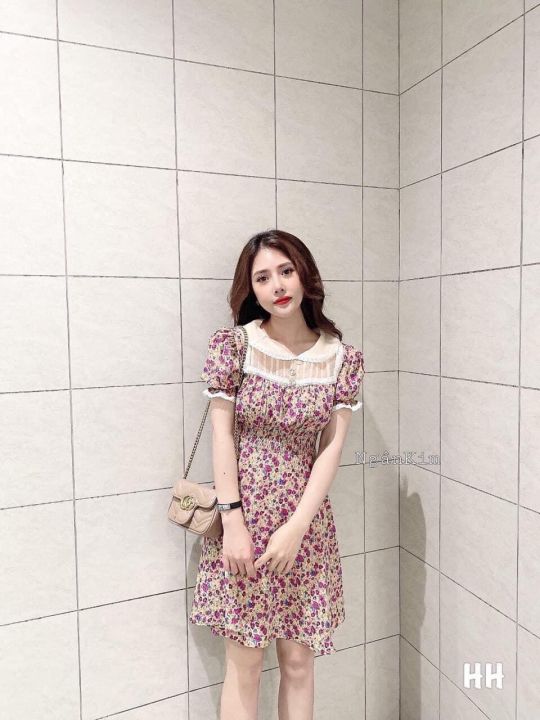 Đầm Voan Hoa Thổ Cẩm Hot Trend Hàn Quốc Siêu Dễ Thương Mới Nhất ...
