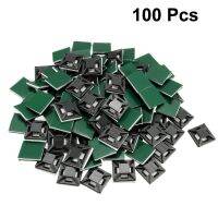 Uxcell 100pcs 12.5x12.5mm Self Adhesive Cable Clips Mounts Wire Base Holders Adjustable Cable Fixing Base Fit Cable Width 4mm