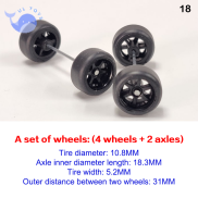 UL TOYS 4 cái bộ bánh xe tỷ lệ 1 64 cho bánh xe nóng lốp cao su mô hình
