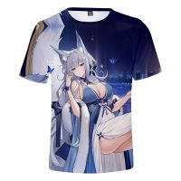 ญี่ปุ่นสไตล์ฮาราจูกุ Azur Lane 3D พิมพ์เสื้อยืดผู้ชาย/ผู้หญิงฤดูร้อนแฟชั่นสาเหตุฮาราจูกุแขนสั้นรอบคอท็อปส์