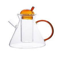 High Borosilicate Glass Retro Teapot Amber Coffee Pot