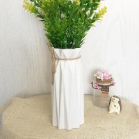 Origami Plastic Vase White Imitation Ceramic Flowerpot Flower Artificial Arrangement Flower Container Party Home Decoration Gift