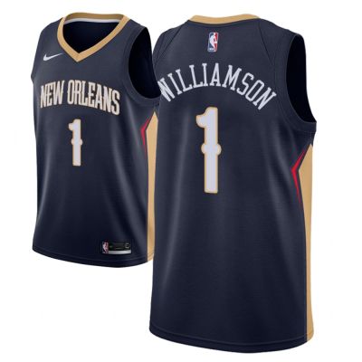 Ready Stock Top-Quality Authentic 2019 Mens New Orleans Pelicans 1 Zion Williamson Navy Swingman Jersey - Icon Edition