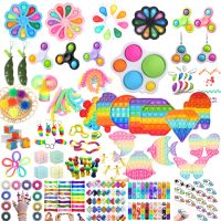 【LZ】❃  12Pcs/Lot Pop Fidget Toys Pack Kit Simple Dimple Anti Stress Fidget Toy Kit Gift for Adult Children Sensory Decompression Toys