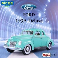 Maisto 1:18 1939 Ford Deluxe Simulation Alloy Finished Car Model with Base Collection Ornament Gifts B600 Die-Cast Vehicles