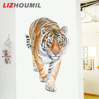 LIZHOUMIL ของตกแต่งพื้นหลังติดผนังทางเข้าโรงเรียนอนุบาลสติกเกอร์ติดผนังห้องนอนภาพเสือ