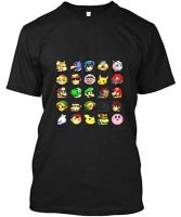 Super Smash Bros Melee Neutral สต็อกไอคอน89เสื้อ DMN103-สีดำ (2)S-5XL