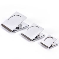 Paper Clip Refrigerator Spring Loaded Magnetic Wall Clip Memo Note Holder Silver Magnet Hook Clips