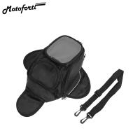 ♣۩∋ Motoforti Universal 6.8 Black Motorcycle Tank Bag Oxford Waterproof Magnetic Gas Oil Fuel Saddlebag with Big Window