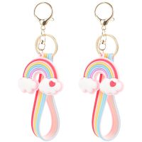 【LZ】✥  Lovely Rainbow Chaveiro Pingentes De Decoração De Suspensão Anéis Adoráveis Dos Desenhos Animados Correntes