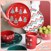 【พร้อมส่ง】 จานเซรามิค ชามเซรามิค ลายคริสมาสต์ | ?Christmas tableware