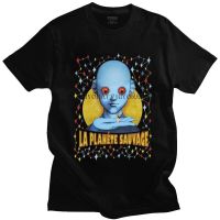 70S Cult Movie Fantastic Planet T Shirt Men Pure Cotton Tshirt Leisure Tee Short Sleeved Sci Fi Weird Movie Alien