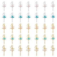 1Box 30Pcs 5 Colors Rack Plating Alloy Enamel Pendants Cadmium Free &amp; Nickel Free &amp; Lead Free Dancer Charm Mixed Color 27x11x9mm Hole: 2mm 6pcs/color