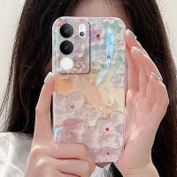 เคสโทรศัพท์ Vivo V29 5G ลายสวยเงางามบลูเรย์สไตล์พิมพ์ลายดอกไม้สามมิติกันลื่นกรณีซิลิโคนนิ่มกันกระแทกเคสโทรศัพท์ vivo v29 5g เคสโทรศัพท์แฟชั่น