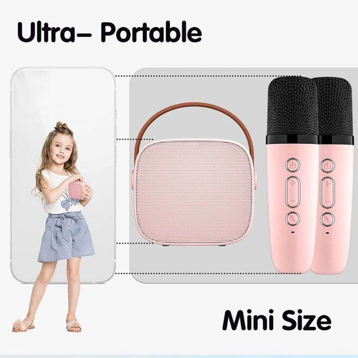 mini-karaoke-machine-with-2-wireless-microphones-for-kids-adults-18-pre-loaded-songs-portable-bluetooth