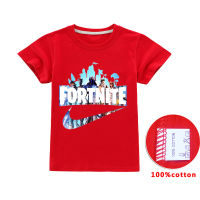 Fortnitesเด็กเสื้อแขนสั้นสำหรับเด็กหญิงเสื้อยืดผ้าฝ้ายการ์ตูนคอกลมพิมพ์ลายa1327 เด็กเสื้อผ้าฤดูร้อนสบายๆหลวมกีฬาท็อปส์