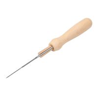 Needles Awl Craft DIY Tools With Solid Wood Handle Sewing Tool With Fine Needle for Wool Felting