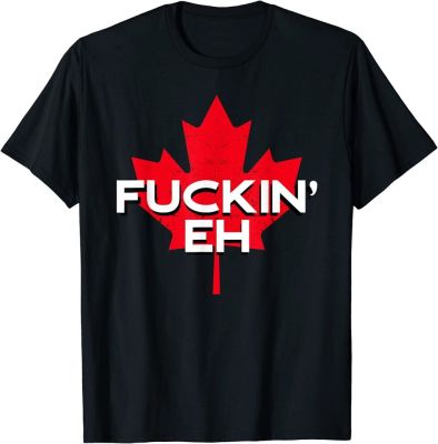 Fckin Eh Canadian Flag Maple Leaf Funny Canada Moose Elk T-Shirt