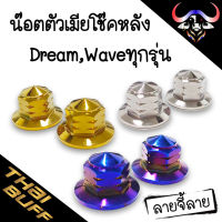 น๊อต ตัวเมียโช๊คหลัง [เบอร์14] สแตนเลส สำหรับ Dream, Waveทุกรุ่น [ราคา1ชุด]