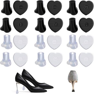 10Pairs High Heel Protectors Heart Shaped Glittery Clear Heel Stoppers Walking on Grass Women Shoes Outdoor Graden Wedding Party Shoes Accessories