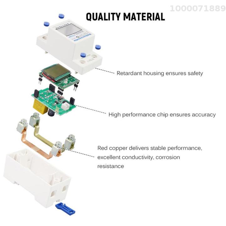 มิเตอร์วัดพลังงานไฟฟ้าดิจิตอลเฟส-din-rail-เดี่ยวมิเตอร์ไฟฟ้าเฟสเดียวสองสายมิเตอร์วัดทางไฟฟ้ามัลติฟังก์ชั่น