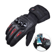 Motorcycle leather gloves are waterproof, windproof, warm in winter, used for bicycle, riding and motor, and are lengthened