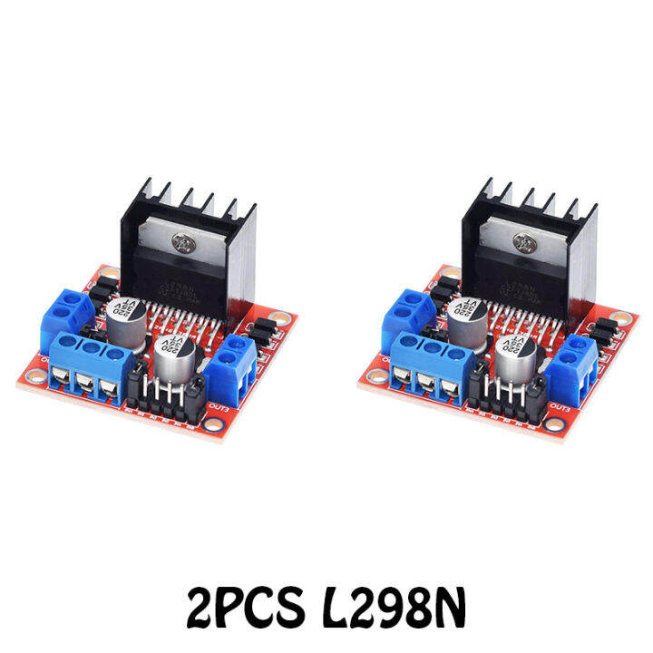 บอร์ดขับสเต็ปมอเตอร์-dc-แบบคู่สำหรับ-l298n-2ชิ้นโมดูลสำหรับสเต็ปมอเตอร์รถหุ่นยนต์ชั้นเลิศ-arduino