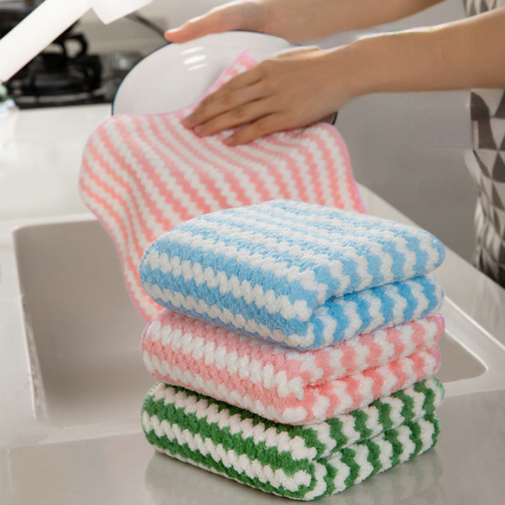 CoralFleeclean Kitchen Cleaning Rags Absorbent, Super Absorbent