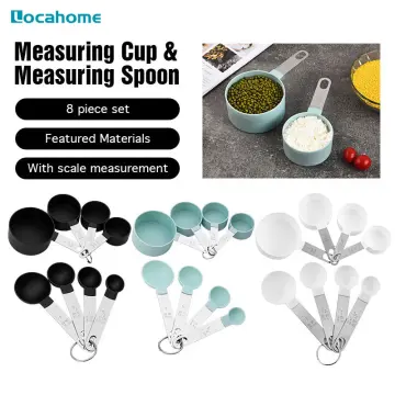 4Pcs Stainless Steel+PP Measuring Cups Spoons Kitchen Baking Cooking Tools  Set