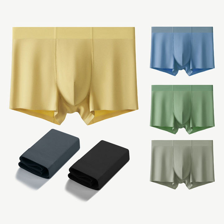 กางเกงในไหมหม่อน60-modal-ไร้รอยต่อสำหรับผู้ชายกางเกงในผ้าไหมกางเกงนักมวยขนาดใหญ่เปิดด้วยแบคทีเรีย