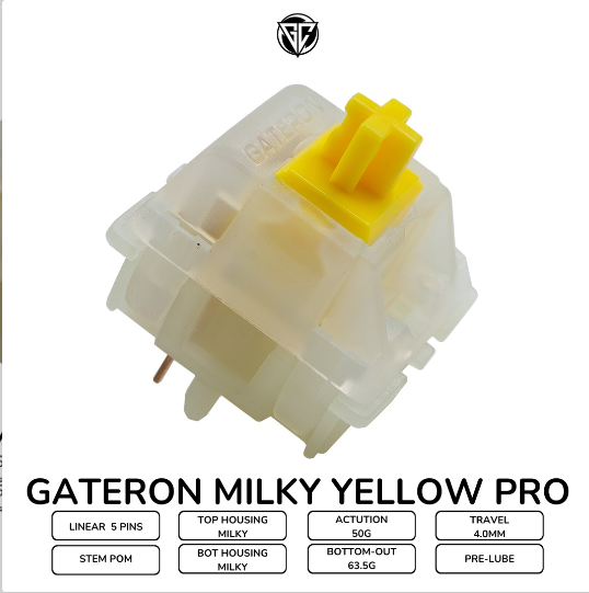 Switch Gateron Milky Yellow Pro Switch 5 Pin Switch Dùng Cho Bàn Phím Cơ Lazadavn