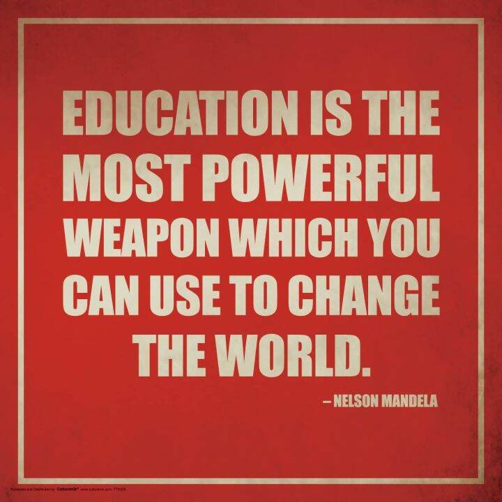 Nelson Mandela Education Inspirational Motivational Quote Print 1x1 ...