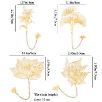 +【； Retro Metal Chinese Style Hollow Bookmark Lotus Lotus Leaf Bookmark Creative Stationery Fine Gifts School Office Supplies