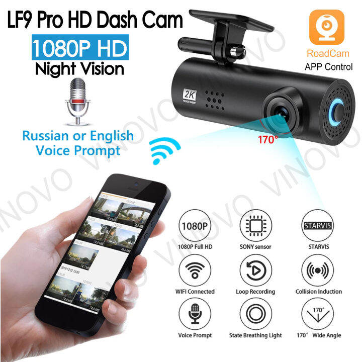 VINOVO LF9 Pro Hidden Dash Cam WiFi Dashboard Camera 1080P Full HD Car