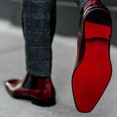 รองเท้าไม่มีส้นสำหรับผู้ชายสีแดงรองเท้าบู๊ตผู้หญิงใหม่รองเท้ารองเท้าบูทสั้นผู้ชาย Gratis Ongkir แนวธุรกิจรองเท้าบูทหุ้มข้อ Pour Hommes