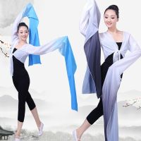 Multicolor Chinese Hanfu Water Sleeves Yangko Dance Practice Tops Female Chinese Classical Beijing Opera Tibetan Dance Costume