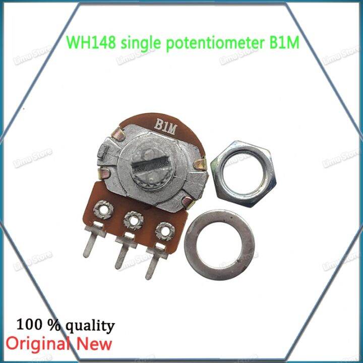 5pcs/lot Wh148 Single Potentiometer B1m 3pin Handle Length 15mm Shaft