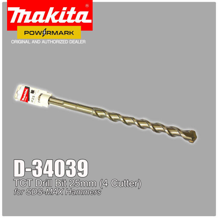MAKITA D34039 TCT Drill Bit 25mm (2 Cutter) for SDSMAX Hammers [POWERMARK MAC] Lazada PH
