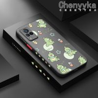 เคส Chenyyka สำหรับ VIVO V21 4G V21s V21 5G เคสลายการ์ตูนไดโนเสาร์แฟชั่นลายน่ารักแบบบางเคสโทรศัพท์เนื้อแข็งด้านข้างขอบสี่เหลี่ยมปลอกซิลิโคนคลุมทั้งหมดเคสกันกระแทกป้องกันเลนส์กล้อง