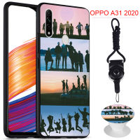 BTS เคสโทรศัพท์สำหรับ OPPO A31 2020ซิลิคอนนุ่มกรณีที่มีรูปแบบเดียวกันแหวนและเชือก